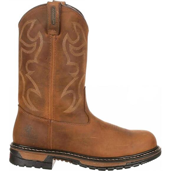 NEW ROCKY men's western work boot in aztec crazy horse
